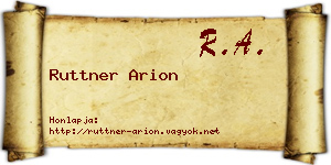 Ruttner Arion névjegykártya